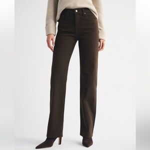 Abercrombie & Fitch Dark Brown The 90s Straight Rise Denim Jeans Size 14/32